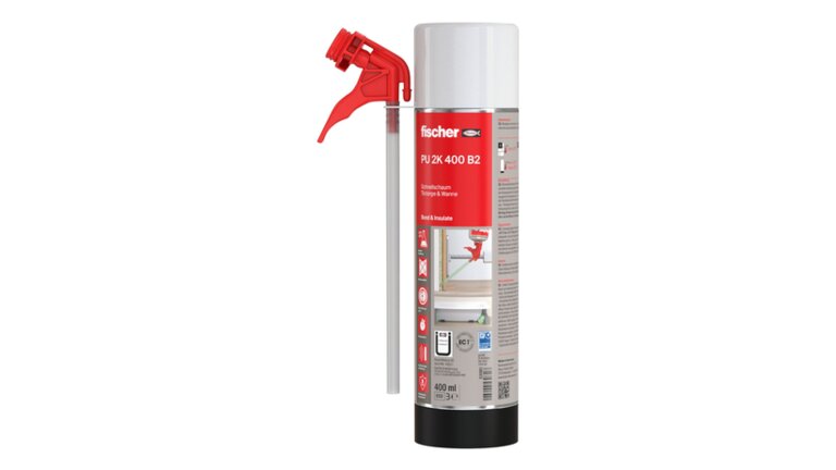 PU 2K 400 B2 (400 ml). Geeignet zur Montage und Dämmung von Türzargen sowie zur Fixierung von Badewannen, mit schneller Aushärtung und guter Schalldämmung.  Hersteller/Marke: fischer